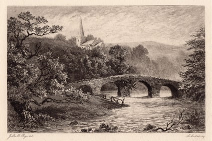 Alexander Ansted The Dart Near Buckfastleigh 1893 etching
