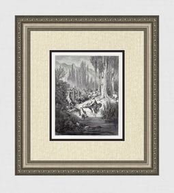 Gustave Dore Donkeyskin IV 1880 Wood Engraving Signed