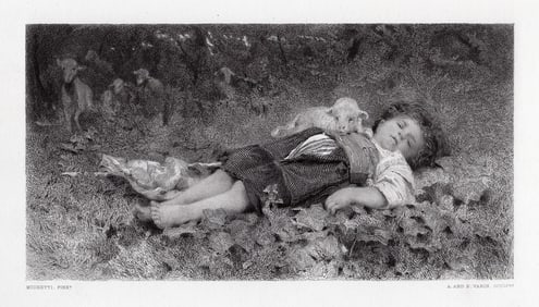 Francesco Michetti Shepherdess Abruzzi 1875 engraving