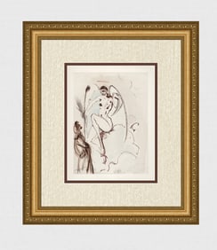 1960 Salvador Dali Archangel Gabriel Woodcut