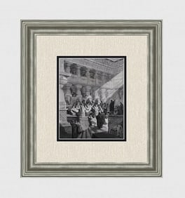 FRAMED 1800s Gustave Dore Biblical Wood Engraving Daniel Interprets the Writing SIGNED