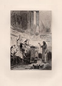 Jean-Honore FRAGONARD LIMITED 1800s Etching THE PSALTER Framed