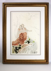 Dali Original Framed Lithograph Biblia Sacra Raphael and Tobias