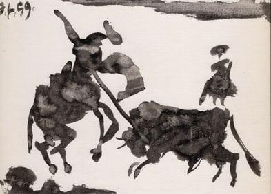 PABLO PICASSO 1961 Vintage Lithograph The Brave Picador FRAMED