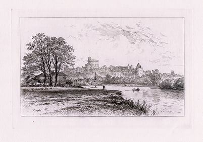 Edward Hull Windsor Castle from the Brocas 1885 etching