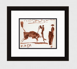 1961 Pablo Picasso Vintage Lithograph The Bullfight FRAMED