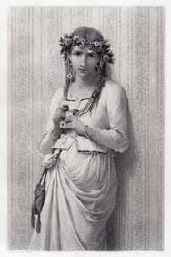 Jean-Baptiste Bertrand (French, 1823 - 1887) Ophelia 1876 engraving