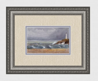 1800's Hepburn Watercolor Lighthouse Leghorn Livorno