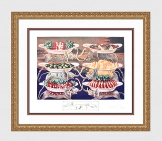 Salvador Dali Lithograph Diners of Gala Signed Numbered Limited Framed