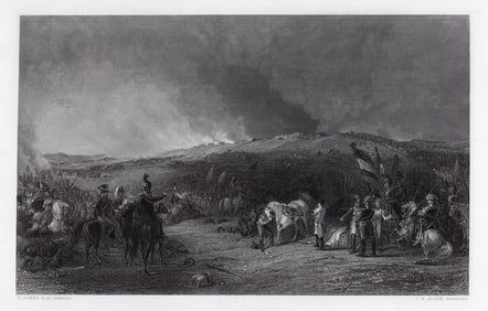 1850 George Jones The Battle of Borodino engraving signed