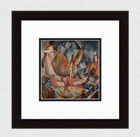 BRAQUE 1956 Vintage Lithograph Little Harbor in Normandy Gallery Framed