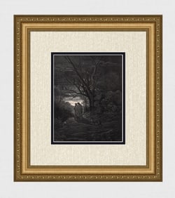 Gustave Dore Dante Meets Virgil (Dante's Divine Comedy Enferno) c. 1880 Wood Engraving