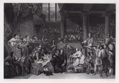 Sir George Hayter The Trial of Lord William Russell 1879 engraving