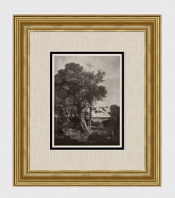 John CROME Antique Print Wooded Landscape FRAMED