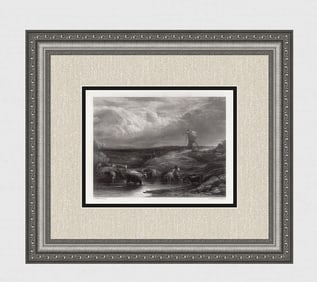 John Linnell 1850 Engraving The Windmill Framed Signed