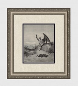 Gustave Dore Satan and the Serpent (Milton's Paradise Lost) c. 1880 Woodcut Signed