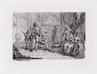 Gravelot The Workshop of a Painter (L'atelier d'un Peintre) 1880 etching