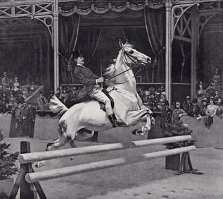 Paul Gavarni 1800s Antique Print Artist Detaille on Horseback Framed