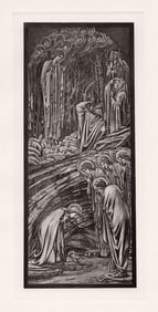 1800s Edward BURNE-JONES Antique Print Nativity FRAMED