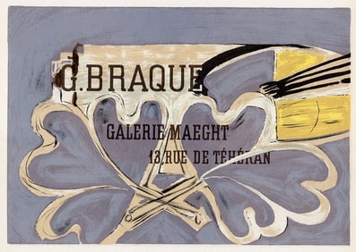 Georges BRAQUE Signed ANTIQUE Exhibition Poster "The Braque Exhibit" Framed