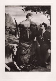 1892 Moretto Santa Giustina di Padova e un donatore (Santa Giustina of Padua and a donor) Antique