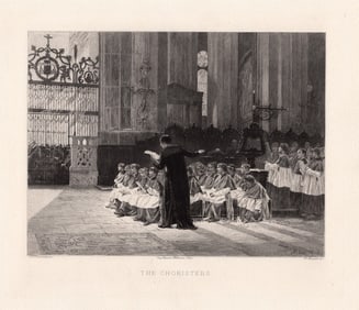 Albert Pierre Dawant The Choristers 1891 etching