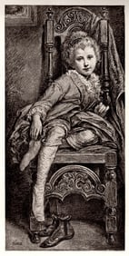 Warwick Brookes Sleepy Sweet Child 1886 Antique Print