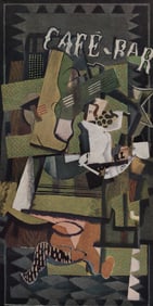 1956 BRAQUE Vintage Lithograph The Cafe Bar GALLERY FRAMED