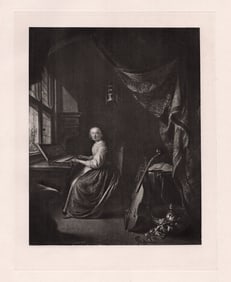 Gerrit Dou Lady Playing on the Virginals 1887 Antique Print