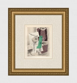 1929 Pablo Picasso Limited Pochoir "Bottle of Bass" Signed Framed