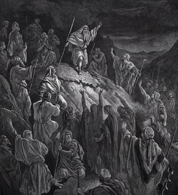 Gustave DORE'S BIBLE 1800s Woodcut Mattathias Appeals to the Jews SIGNED FRAMED