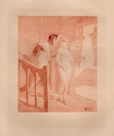 SIGNED EDMOND MALASSIS Nude Engraving THE ENCOUNTER Limited Framed