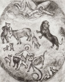 2 1956 Marc Chagall Antique Religious Print Messianic Times Framed