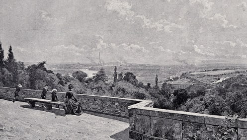 Louis Tauzin 1800s Antique Print Scenic Views of Paris SIGNED Framed