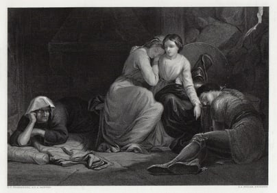Henry William Pickersgill RA Florimel and the Witch 1852 Engraving Signed