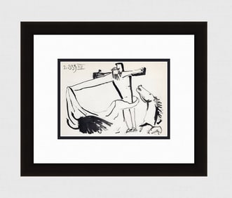 PABLO PICASSO 1961 Vintage Lithograph Christ FRAMED