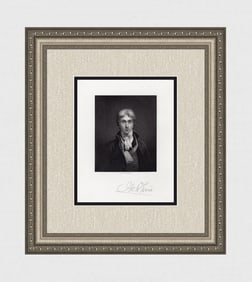 William Turner 1800s Antique Engraving Self Portrait Framed Signed