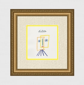 1968 Pablo Picasso Abstract Color Lithograph Signed Gallery Framed