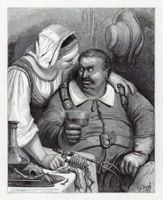 Gustave Dore Little Tom Thumb II 1880 Woodcut Signed