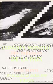 Pablo Picasso 1959 lithograph World Congress of the Peace Partisans (Congres Mondial des Parisans de