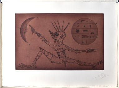 Joan Ponc 1975 Etching Entres Dues Llunes Signed Numbered