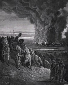 1800s Gustave Dore Biblical Wood Engraving THE CONQUEST OF AI Framed SIGNED