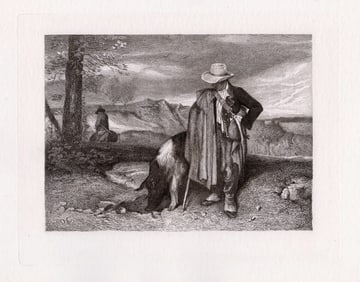 Alexandre Decamps Truffle Hunter 1876 etching
