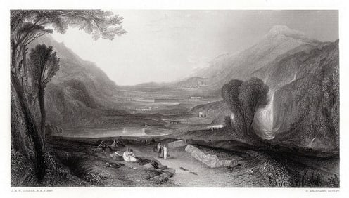 1862 William Turner Apollo Daphne engraving signed