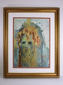 Dali Original 1967 Biblia Sacra Christ Lithograph Framed