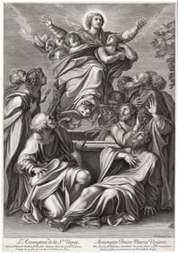 Annibale Carracci Assumption of the Virgin 1673 Engraving