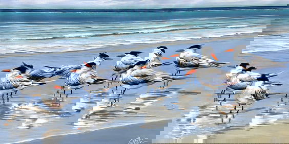 Gorgeous Patricia Chute Royal Turns 60 x 30 inch Painting