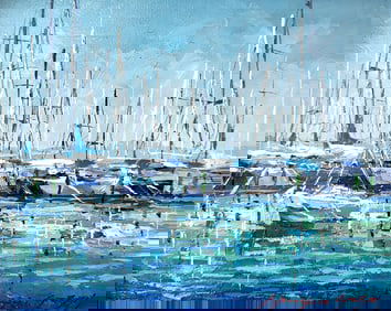 Mauricio Garay Original Painting Marina XI Framed