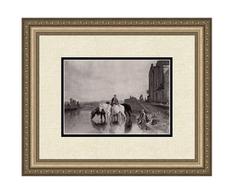 Jules Jacques Veyrassat The Watering Place 1875 print