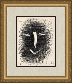 1964 Pablo Picasso Deux Masques I Lithograph Framed Mourlot